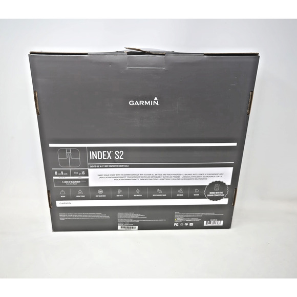 Garmin Index S2 Smart Scale Black WiFi Body Composition Metrics 010-02294-02 New - Picture 2 of 3